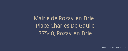 Mairie de Rozay-en-Brie