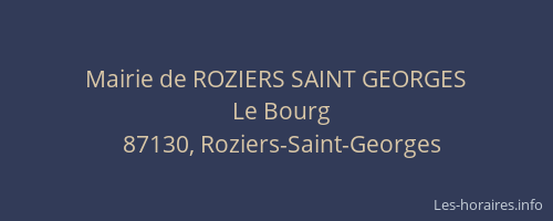Mairie de ROZIERS SAINT GEORGES
