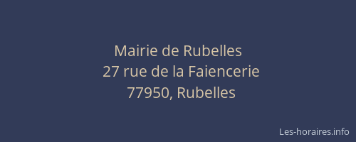 Mairie de Rubelles