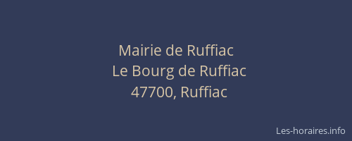 Mairie de Ruffiac