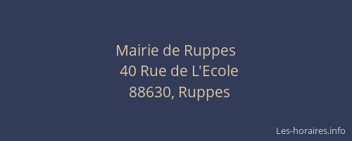 Mairie de Ruppes