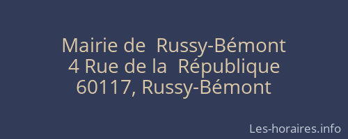 Mairie de  Russy-Bémont