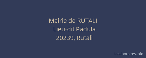 Mairie de RUTALI