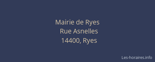 Mairie de Ryes