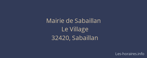 Mairie de Sabaillan