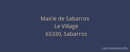 Mairie de Sabarros