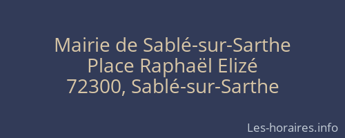 Mairie de Sablé-sur-Sarthe