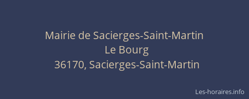 Mairie de Sacierges-Saint-Martin