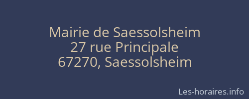 Mairie de Saessolsheim