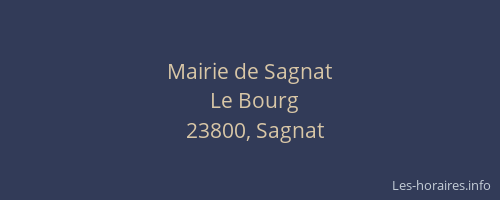 Mairie de Sagnat