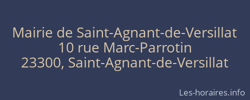 Mairie de Saint-Agnant-de-Versillat