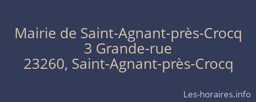 Mairie de Saint-Agnant-près-Crocq