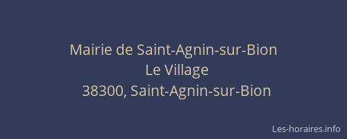 Mairie de Saint-Agnin-sur-Bion