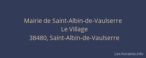 Mairie de Saint-Albin-de-Vaulserre