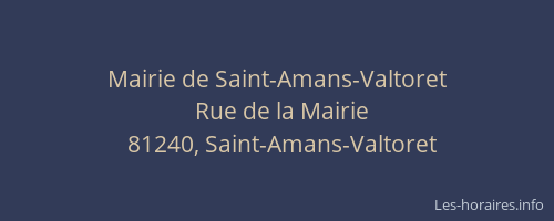 Mairie de Saint-Amans-Valtoret