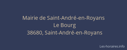 Mairie de Saint-Andr&eacute;-en-Royans