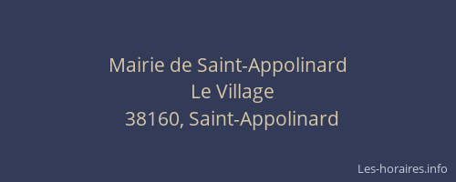 Mairie de Saint-Appolinard