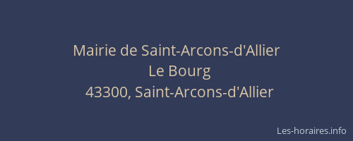 Mairie de Saint-Arcons-d'Allier