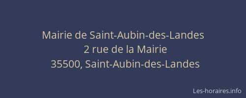 Mairie de Saint-Aubin-des-Landes