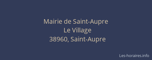 Mairie de Saint-Aupre