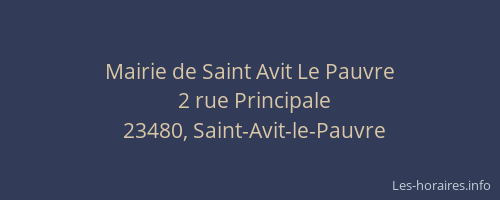 Mairie de Saint Avit Le Pauvre