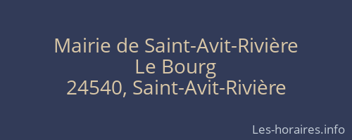 Mairie de Saint-Avit-Rivière