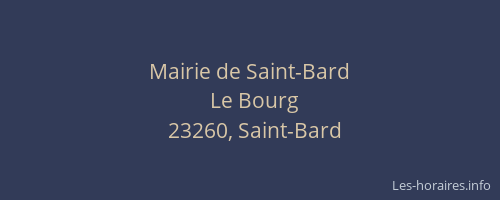 Mairie de Saint-Bard