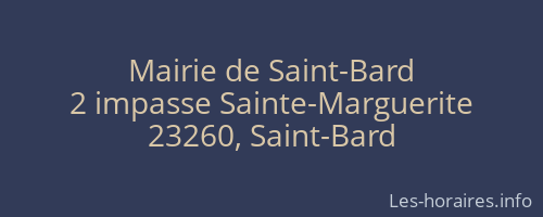 Mairie de Saint-Bard
