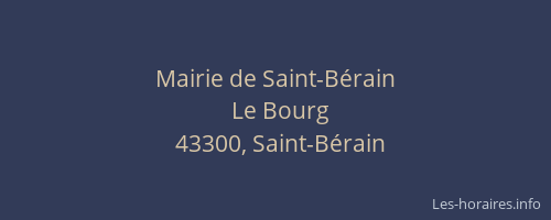 Mairie de Saint-B&eacute;rain