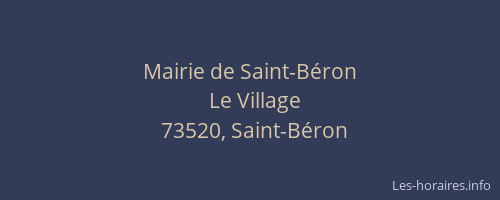 Mairie de Saint-B&eacute;ron
