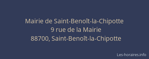 Mairie de Saint-Beno&icirc;t-la-Chipotte