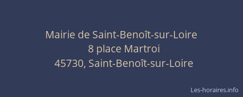Mairie de Saint-Beno&icirc;t-sur-Loire