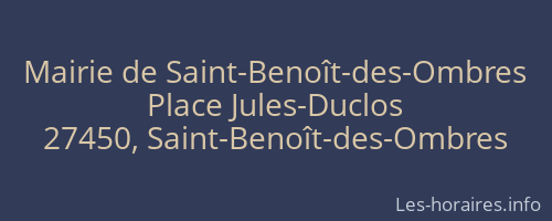 Mairie de Saint-Benoît-des-Ombres