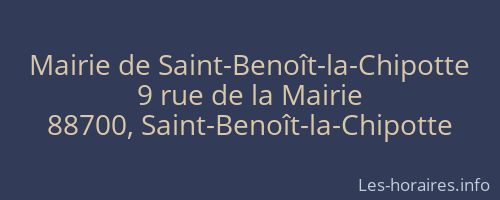 Mairie de Saint-Benoît-la-Chipotte