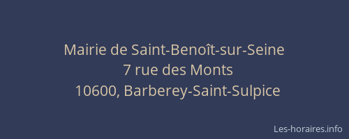 Mairie de Saint-Benoît-sur-Seine
