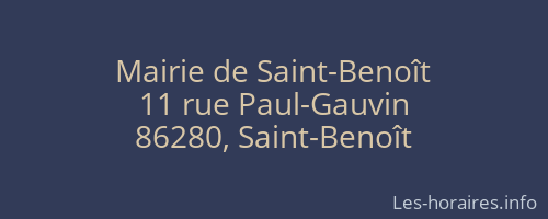 Mairie de Saint-Benoît