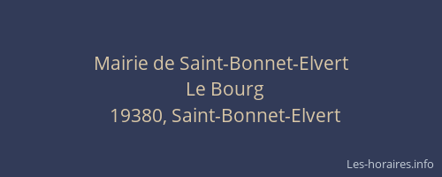 Mairie de Saint-Bonnet-Elvert