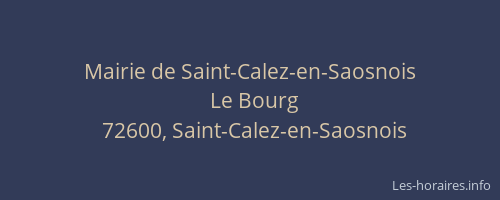 Mairie de Saint-Calez-en-Saosnois