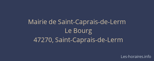 Mairie de Saint-Caprais-de-Lerm