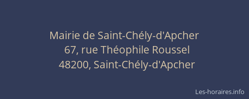 Mairie de Saint-Ch&eacute;ly-d'Apcher