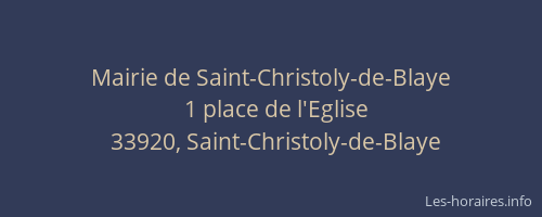 Mairie de Saint-Christoly-de-Blaye
