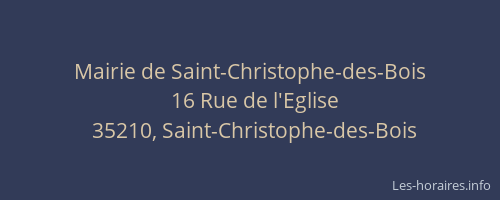 Mairie de Saint-Christophe-des-Bois