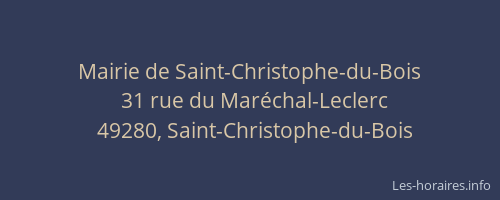 Mairie de Saint-Christophe-du-Bois