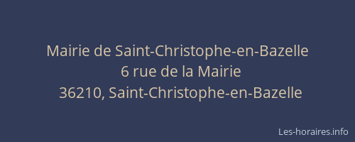 Mairie de Saint-Christophe-en-Bazelle