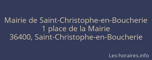 Mairie de Saint-Christophe-en-Boucherie