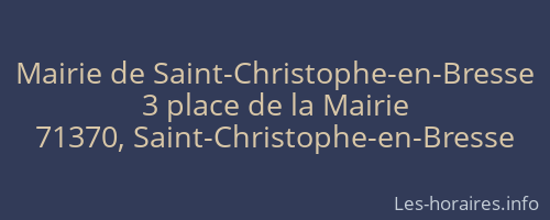 Mairie de Saint-Christophe-en-Bresse