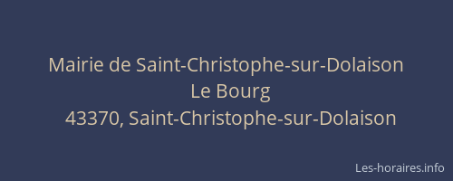 Mairie de Saint-Christophe-sur-Dolaison