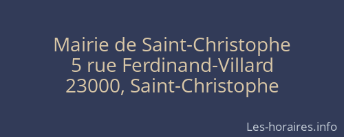Mairie de Saint-Christophe