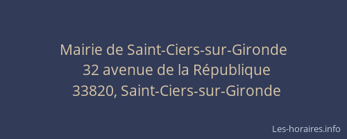 Mairie de Saint-Ciers-sur-Gironde