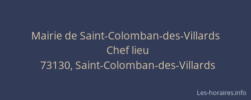 Mairie de Saint-Colomban-des-Villards